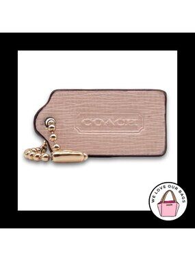 Limited Edition COACH LEGACY Hang Tag Bag Charm Keychain Fob Pink Leather 1.5"